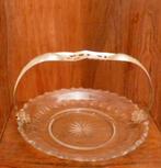 Antieke serveerschaal glas met zilver., Antiek en Kunst, Ophalen of Verzenden