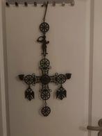 Oud messing Byzantijns kruis met kandelaars, Ophalen of Verzenden, Zo goed als nieuw, Metaal, Kandelaar