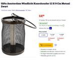 Gifts Amsterdam Windlicht Kaarshouder 13 X 9 Cm Metaal Zwart, ., Zwart, Nieuw, Ophalen of Verzenden