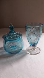 ART NOUVEAU KRISTAL GLAS MET EMAIL  STIPPEL BEGIN 1900, Ophalen of Verzenden