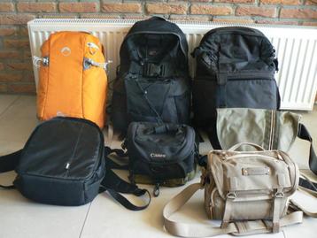 Partij fototassen in 1 koop. Lowepro Vanguard Case Logic enz beschikbaar voor biedingen