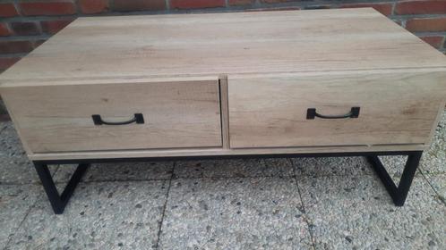 Industrieel Mango Houten kastje met 2 lades, Huis en Inrichting, Kasten | Ladekasten, Zo goed als nieuw, Minder dan 100 cm, 50 tot 100 cm
