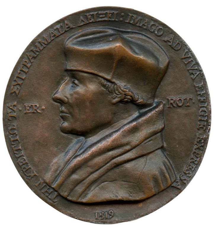 Portretpenning Erasmus demonstrative medal - Quentin Metsys, Postzegels en Munten, Penningen en Medailles, Brons, Ophalen of Verzenden