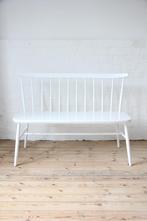Vintage Scandinavisch Bankje Wit Eikenhout Stolab Loods 5, Ophalen