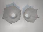 Set van 2 lampenkappen - frosted glas, Wit, Vintage, Ophalen of Verzenden, Zo goed als nieuw