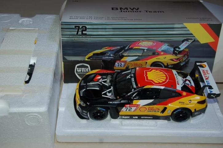 BMW M4 GT3 SHELL #72 JUNIOR TEAM Minichamps SEE INFO WRH, Hobby en Vrije tijd, Modelauto's | 1:18, Zo goed als nieuw, Auto, MiniChamps