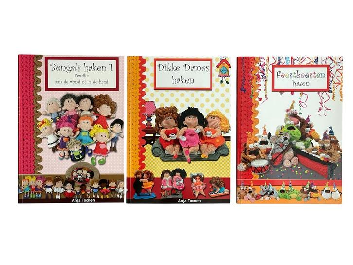 Drie haakboekjes Anja Toonen IZGS, Hobby en Vrije tijd, Breien en Haken, Zo goed als nieuw, Haken, Patroon of Boek, Ophalen of Verzenden
