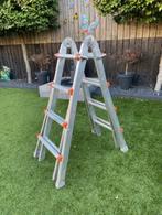 Waku 4x4 -  Professionele telescopische vouwladder / trap, Doe-het-zelf en Verbouw, Ladders en Trappen, Ophalen, Gebruikt, 4 meter of meer