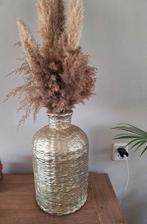 Grote hoge gouden vaas pot, Minder dan 50 cm, Glas, Gebruikt, Ophalen of Verzenden