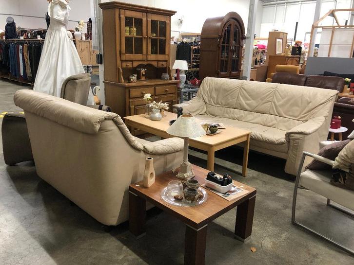 Leren bank 2 en 3 zit MP 60hWD-028, Huis en Inrichting, Banken | Complete zithoeken, Leer, Ophalen