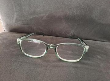 Leesbril groen grijs montuur glazen op sterkte +3 eyewear beschikbaar voor biedingen