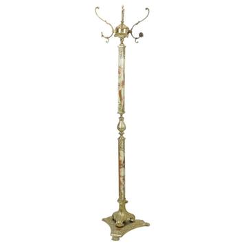Hollywood Regency Kapstok Onyx en Messing Fifties 167cm beschikbaar voor biedingen
