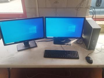 Complete Office‑Set – PC + 2HP 23″ Full HD Schermen beschikbaar voor biedingen
