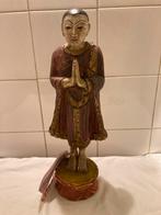Thaise Monnik Teakhouten Beeld - 33 cm, Huis en Inrichting, Verzenden, Gebruikt