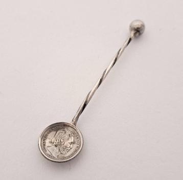 Zoutlepeltje v/e 5 cent munt Willem III - 1869 beschikbaar voor biedingen