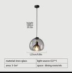 Smokey glazen hanglamp - Zo goed als nieuw!, Ophalen, Zo goed als nieuw, Overige materialen, Overige typen