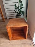 Teakhouten bijzet tafel, Huis en Inrichting, Tafels | Bijzettafels, Ophalen, Minder dan 45 cm, Minder dan 55 cm, Gebruikt