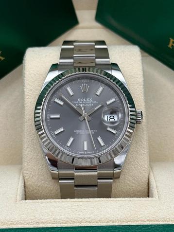 Rolex Datejust 41 Grey Dial | Fluted Bezel | Oyster | Nieuw beschikbaar voor biedingen