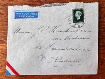 Brief envelop Nederlands Indië Wilhelmina 1948 25 cent beschikbaar voor biedingen