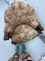 Charmante vintage fauteuil met gebloemde bekleding, Huis en Inrichting, Ophalen, Zo goed als nieuw, 75 tot 100 cm, 50 tot 75 cm