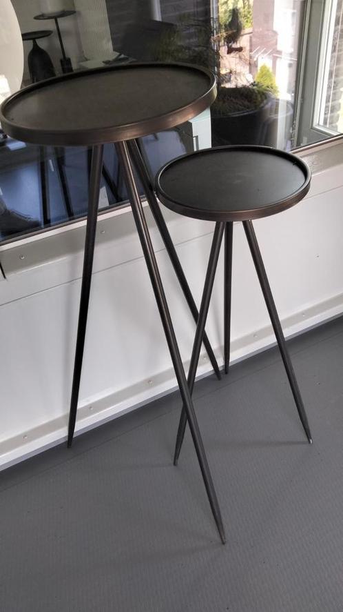 Planten tafeltjes en bijzettafel, Huis en Inrichting, Tafels | Bijzettafels, Zo goed als nieuw, Rond, 60 cm of meer, Ophalen