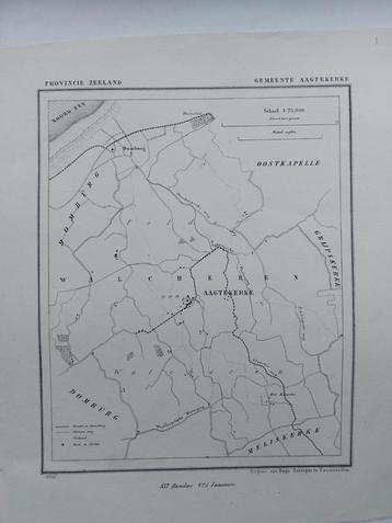 1 / Aagtekerke Domburg Zeeland Litho uit 1867 van J. Kuyper beschikbaar voor biedingen