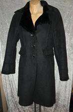 Mooie lange zwarte jas vintage /gothic look Maat 36/38, Ophalen of Verzenden, Gedragen, Maat 36 (S), Zwart