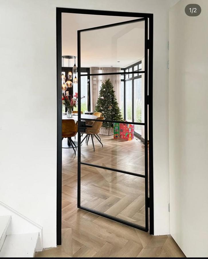 Stalen Scharnierdeuren uitverkoop OP = OP €150, Doe-het-zelf en Verbouw, Deuren en Horren, Nieuw, Binnendeur, 215 cm of meer, 80 tot 100 cm