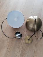 Twee bolvormige hanglampen messing kleurig, Huis en Inrichting, Ophalen, Zo goed als nieuw, Minder dan 50 cm