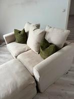 Ektorp 2-zitsbank beige + hocker met opbergruimte, Ophalen, Gebruikt, Beige, Rechthoekig
