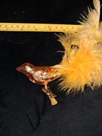 Oude kerstbal van glas,  vogeltje op knijper, Ophalen of Verzenden, Zo goed als nieuw