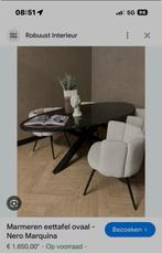 Ovale marmeren eettafel - Zwart, Huis en Inrichting, Tafels | Eettafels, Ophalen, 100 tot 150 cm, Zo goed als nieuw, Vier personen