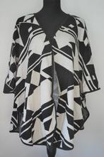 JACQUELINE DE YONG Prachtige Zwart/Witte Design Poncho M-L, Wit, Maat 42/44 (L), Ophalen of Verzenden, Zo goed als nieuw