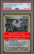 GEZOCHT: Pokemon Rayquaza Gold Star Psa 1 t/m 3, Hobby en Vrije tijd, Ophalen of Verzenden, Zo goed als nieuw, Losse kaart