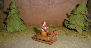 poppenhuis miniatuur paarden slee met popje speelgoed paard beschikbaar voor biedingen
