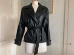 Zwart leren jasje vintage maat 38/40 leer, Kleding | Dames, Verzenden, Gedragen, Maat 38/40 (M), Zwart