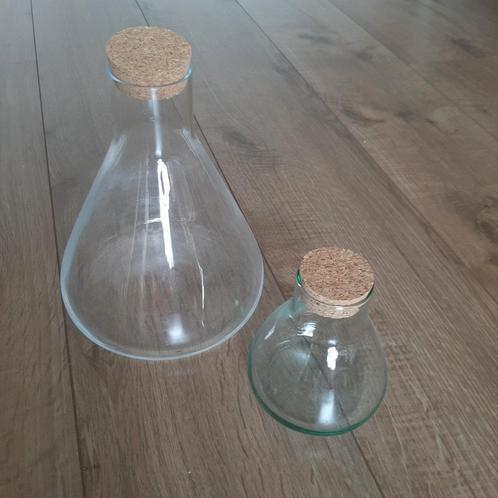 Glazen pot met kurk, terrarium, ecosysteem, Huis en Inrichting, Woonaccessoires | Stolpen, Zo goed als nieuw, Ophalen of Verzenden