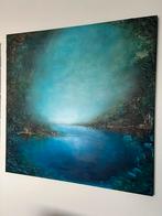 Acryl schilderij 100x100cm - Abstract landschap, Antiek en Kunst, Kunst | Schilderijen | Klassiek, Ophalen