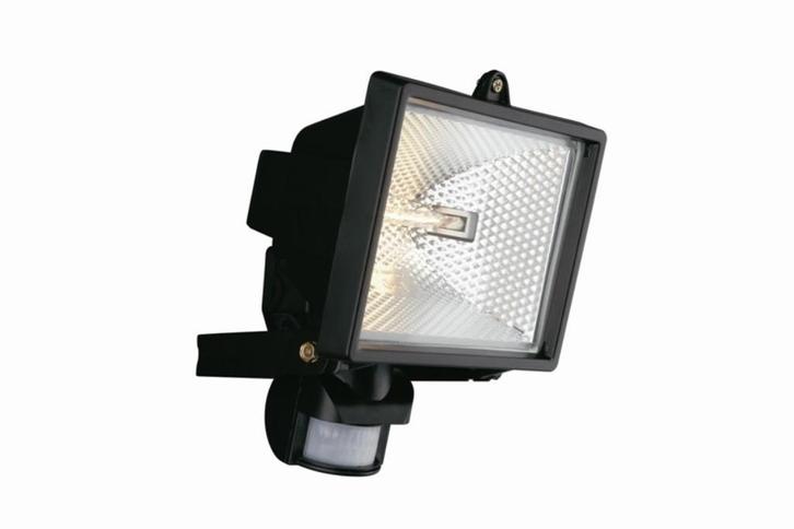 Halogeen bouwlamp tot 500W met PIR bewegingsensor, Tuin en Terras, Buitenverlichting, Zo goed als nieuw, Overige typen, Aluminium