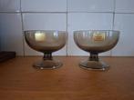 Luminarc Franse Vintage ijscoupes gerookt glas met sticker, Ophalen