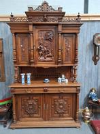 Antieke kast houtsnijwerk WD-028 nr 370, Antiek en Kunst, Ophalen