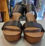 Dune London clog / sleehak sadalen zwart leer mt 40 nr 45308, ., Zwart, Zo goed als nieuw, Dune