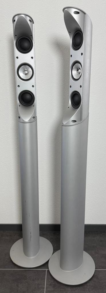 KEF HTS5001.2 speakers inclusief bijbehorende stands., Audio, Tv en Foto, Luidsprekers, Zo goed als nieuw, Front, Rear of Stereo speakers