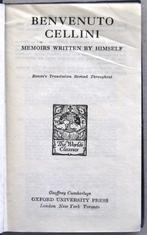Benvenuto Cellini Memoirs 1947 Maniërisme, Antiek en Kunst, Ophalen of Verzenden