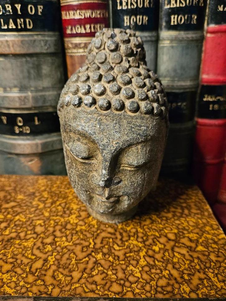 Boeddha Hoofd steen, Antiek en Kunst, Kunst | Beelden en Houtsnijwerken, Ophalen of Verzenden