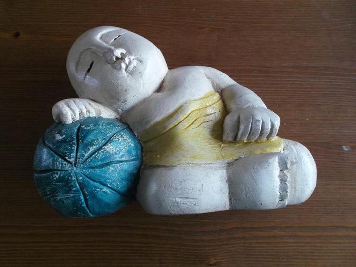 houtsnijwerk man bij pompoen, Antiek en Kunst, Kunst | Beelden en Houtsnijwerken, Ophalen of Verzenden
