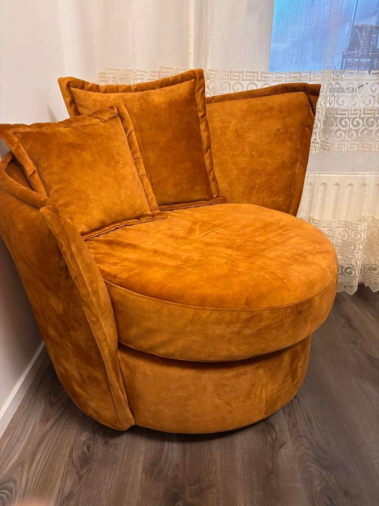 Comfortabele fauteuil met zachte kussens, Ophalen of Verzenden, Zo goed als nieuw, Stof, 75 tot 100 cm