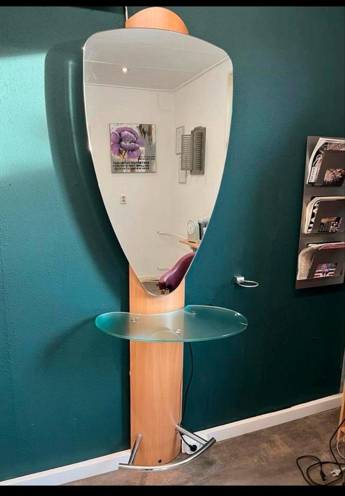 Mooie spiegelunit voor kapsalon, Huis en Inrichting, Woonaccessoires | Spiegels, Gebruikt, 50 tot 75 cm, 150 tot 200 cm, Overige vormen