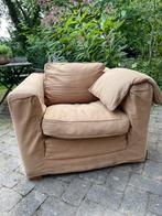 Linteloo fauteuil beige linnenstof, Huis en Inrichting, Ophalen, Gebruikt, 75 tot 100 cm, Landelijk