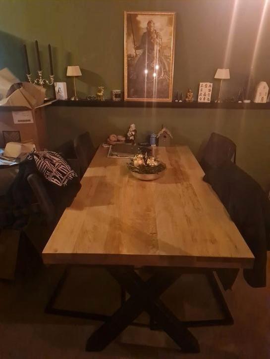Nieuw!! Mangohouten eettafel, Huis en Inrichting, Tafels | Sidetables, Zo goed als nieuw, 25 tot 50 cm, 150 tot 200 cm, Rechthoekig